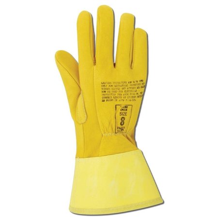 Magid PowerMaster 66604 12 High Voltage Leather Linemans Protector Glove, 12PK 66604-8